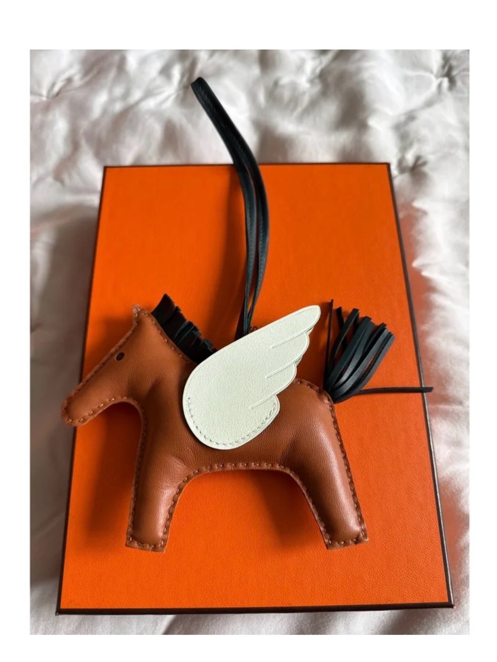 Hermès Leather pegasus rodeo Bag Charm